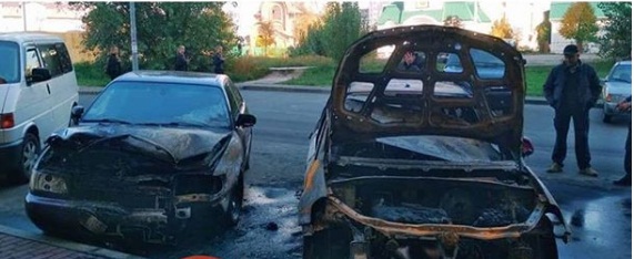 Под Киевом сожгли автомобиль известно правозащитника
