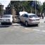 В Енакиево столкнулись «Audi» и «ВАЗ» и врезались в церковную ограду. Фото