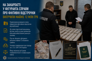 На Закарпатті у фігуранта справи про фіктивні відстрочки вилучили майже 12 млн грн