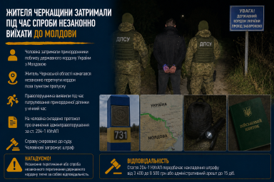 Жителя Черкащини затримали під час спроби незаконно виїхати до Молдови