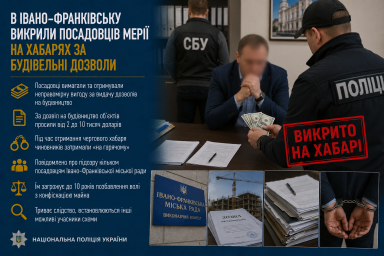 В Івано-Франківську викрили посадовців мерії на хабарях за будівельні дозволи