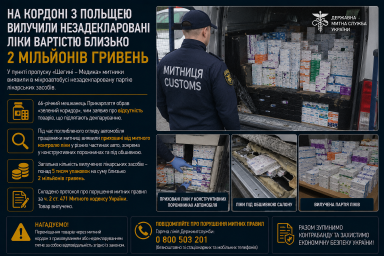 На кордоні з Польщею вилучили незадекларовані ліки вартістю близько 2 мільйонів гривень На кордоні з Польщею вилучили незадекларовані ліки вартістю близько 2 мільйонів гривень