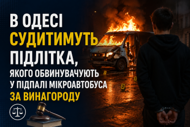 В Одесі судитимуть 16-річного підлітка, якого обвинувачують у підпалі мікроавтобуса за винагороду