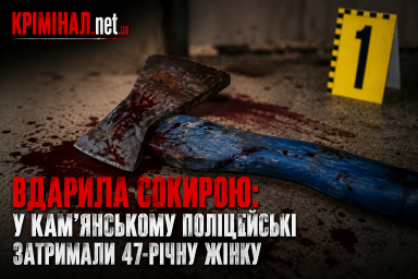 Вдарила сокирою: у Кам’янському поліцейські затримали 47-річну жінку Вдарила сокирою: у Кам’янському поліцейські затримали 47-річну жінку