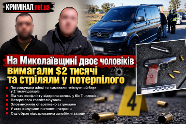 На Миколаївщині двоє чоловіків вимагали $2 тисячі та стріляли у потерпілого На Миколаївщині двоє чоловіків вимагали $2 тисячі та стріляли у потерпілого