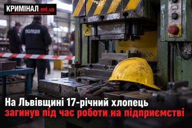 На Львівщині 17-річний хлопець загинув під час роботи на підприємстві На Львівщині 17-річний хлопець загинув під час роботи на підприємстві