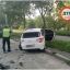 В Киеве на улице Челябинской микроавтобус протаранил легковой автомобиль