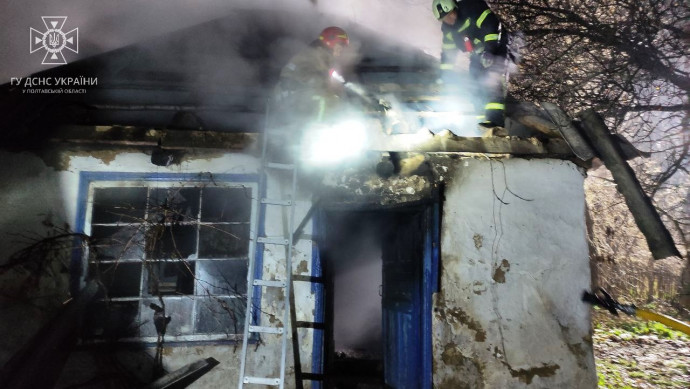 При пожаре в Полтавской области погиб мужчина