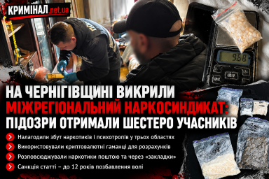 На Чернігівщині викрили міжрегіональний наркосиндикат: підозри отримали шестеро учасників