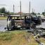 В Харькове на ходу загорелся микроавтобус