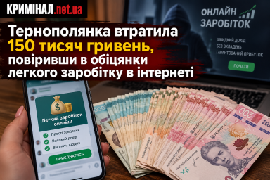 Тернополянка втратила 150 тисяч гривень, повіривши в обіцянки легкого заробітку в інтернеті