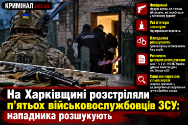 На Харківщині розстріляли п&rsquo;ятьох військовослужбовців ЗСУ: нападника розшукують