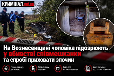 На Вознесенщині чоловіка підозрюють у вбивстві співмешканки та спробі приховати злочин