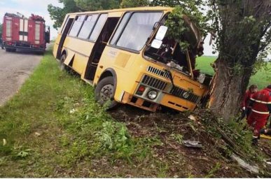 В Харьковской области в ДТП попал пассажирский автобус