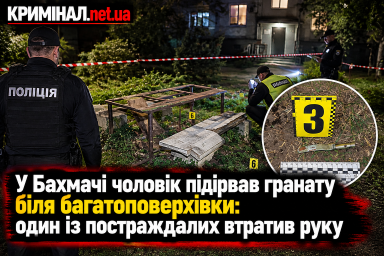 У Бахмачі чоловік підірвав гранату біля багатоповерхівки: один із постраждалих втратив руку У Бахмачі чоловік підірвав гранату біля багатоповерхівки: один із постраждалих втратив руку