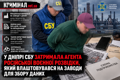 У Дніпрі СБУ затримала агента російської воєнної розвідки, який влаштовувався на заводи для збору даних