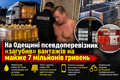 На Одещині псевдоперевізник &laquo;загубив&raquo; вантажів на майже 7 мільйонів гривень