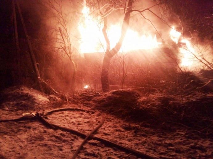 При пожаре в Люботине погиб пожилой мужчина