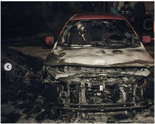 В Киеве подожгли автомобиль Toyota Corolla