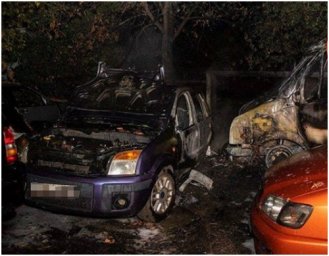 В Голосеевском районе Киева сгорели два автомобиля