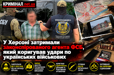 У Херсоні затримали законспірованого агента фсб, який коригував удари по українських військових У Херсоні затримали законспірованого агента фсб, який коригував удари по українських військових