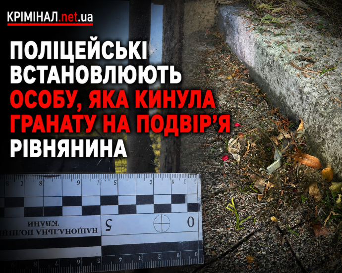 Поліцейські встановлюють особу, яка кинула гранату на подвір&rsquo;я рівнянина