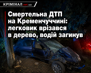 Смертельна ДТП на Кременчуччині: легковик врізався в дерево, водій загинув