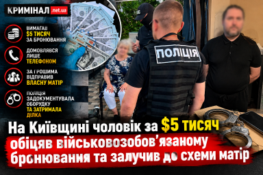 На Київщині чоловік за $5 тисяч обіцяв військовозобов&rsquo;язаному бронювання та залучив до схеми матір