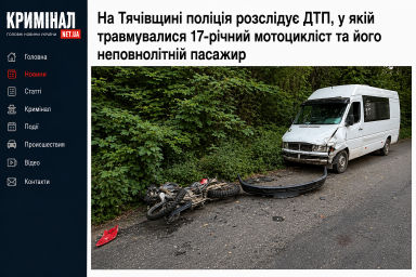 ДТП на Тячівщині травмовані 17-річний мотоцикліст та його неповнолітній пасажир