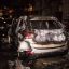 В Киеве ночью сгорел автомобиль Hyundai. Появилось видео