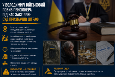 У Володимирі військовий побив пенсіонера під час застілля: суд призначив штраф