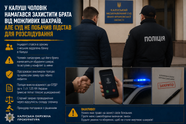 У Калуші чоловік намагався захистити брата від можливих шахраїв, але суд не побачив підстав для розслідування