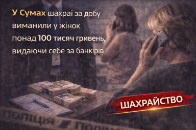 У Сумах шахраї за добу виманили у жінок понад 100 тисяч гривень, видаючи себе за банкірів