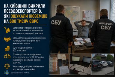 На Київщині викрили псевдоекспортерів, які ошукали іноземців на 600 тисяч євро