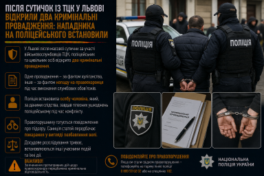 Після сутичок із ТЦК у Львові відкрили два кримінальні провадження: нападника на поліцейського встановили Після сутичок із ТЦК у Львові відкрили два кримінальні провадження: нападника на поліцейського встановили