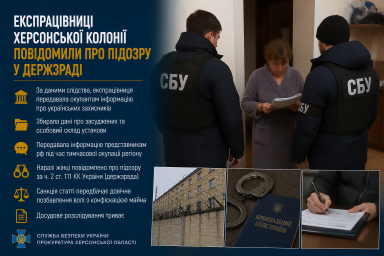 Експрацівниці Херсонської колонії повідомили про підозру у держзраді