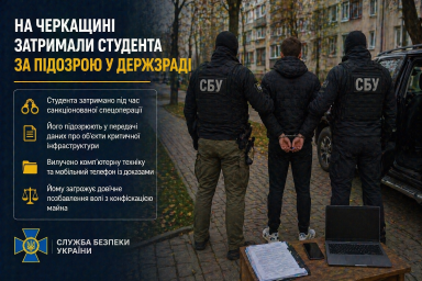 На Черкащині затримали студента за підозрою у держзраді