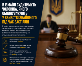В Ізмаїлі судитимуть чоловіка, якого обвинувачують у вбивстві знайомого під час застілля В Ізмаїлі судитимуть чоловіка, якого обвинувачують у вбивстві знайомого під час застілля