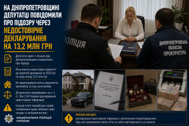 На Дніпропетровщині депутатці повідомили про підозру через недостовірне декларування на 13,2 млн грн
