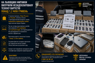 На Львівщині митники вилучили незадекларовану техніку вартістю понад 1,2 млн гривень