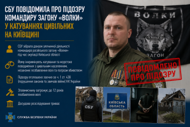 СБУ повідомила про підозру командиру загону &laquo;Волки&raquo; у катуваннях цивільних на Київщині