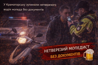 У Краматорську зупинили нетверезого водія мопеда без документів