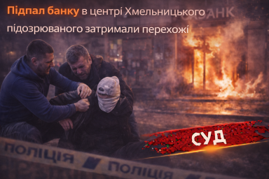 Підпал банку в центрі Хмельницького: підозрюваного затримали перехожі