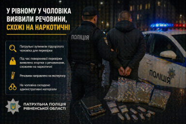 У Рівному у чоловіка виявили речовини, схожі на наркотичні