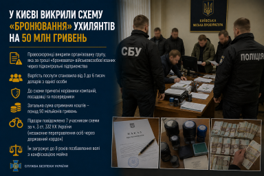 У Києві викрили схему «бронювання» ухилянтів на 50 млн гривень У Києві викрили схему «бронювання» ухилянтів на 50 млн гривень