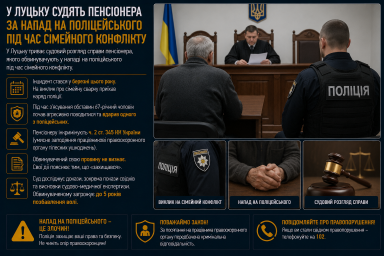 У Луцьку судять пенсіонера за напад на поліцейського під час сімейного конфлікту