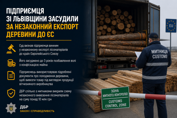 Підприємця зі Львівщини засудили за незаконний експорт деревини до ЄС