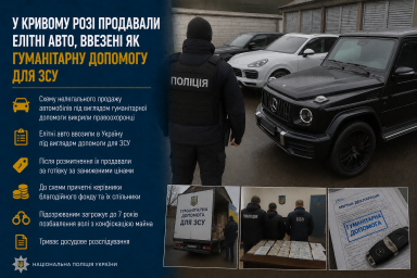 У Кривому Розі продавали елітні авто, ввезені як гуманітарну допомогу для ЗСУ У Кривому Розі продавали елітні авто, ввезені як гуманітарну допомогу для ЗСУ
