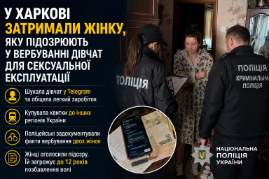 У Харкові затримали жінку, яку підозрюють у вербуванні дівчат для сексуальної експлуатації