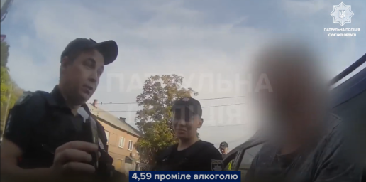 У Сумах затримали водія-рекордсмена: рівень алкоголю перевищував норму у 23 рази